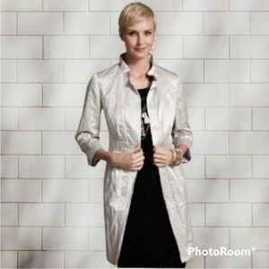 Chico's Pearl Silver Trench Coat